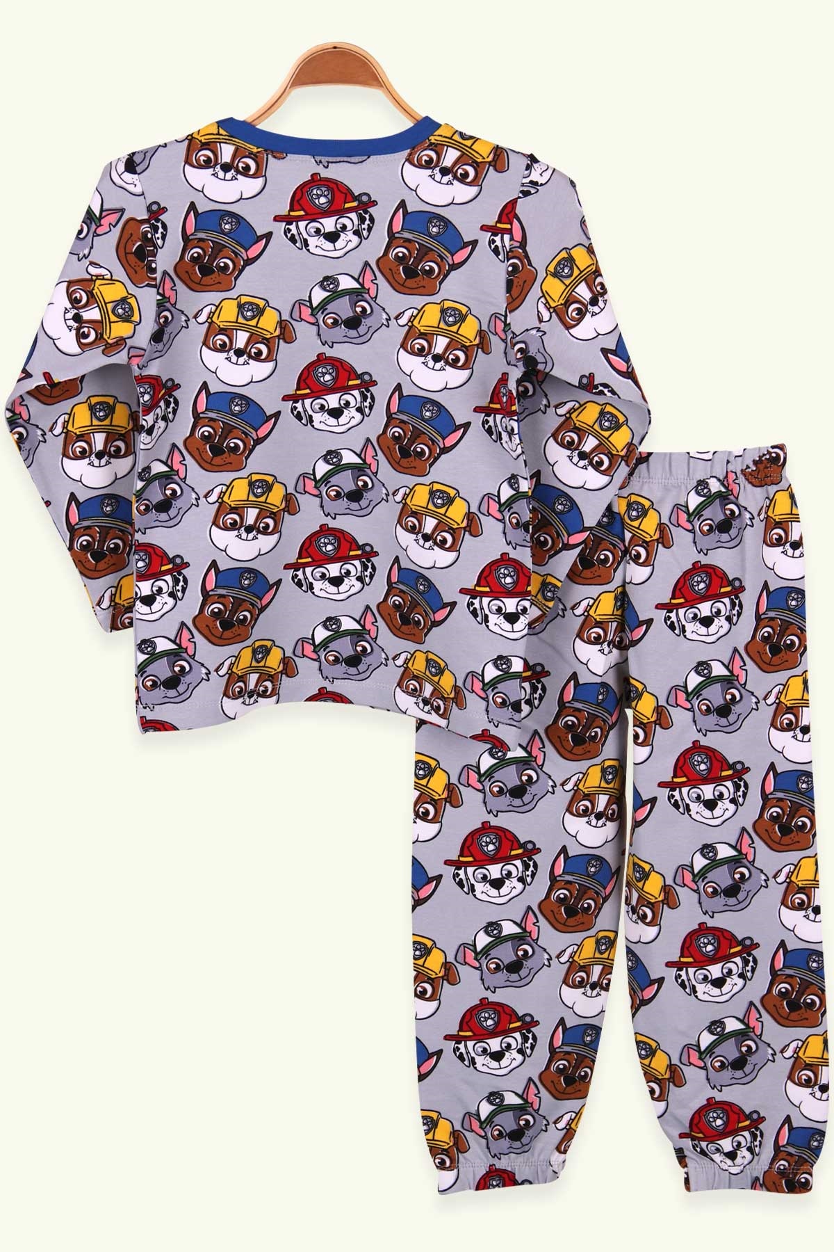 Breeze Erkek Çocuk Pijama Takımı Köpek Timi Desenli Gri (4-8 Yaş)