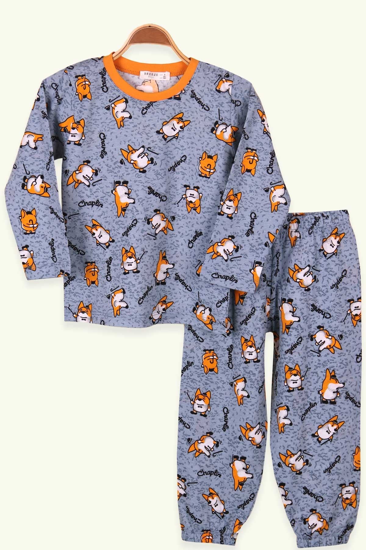 Breeze Erkek Çocuk Pijama Takımı Köpekli Bebe Mavisi (4-8 Yaş)