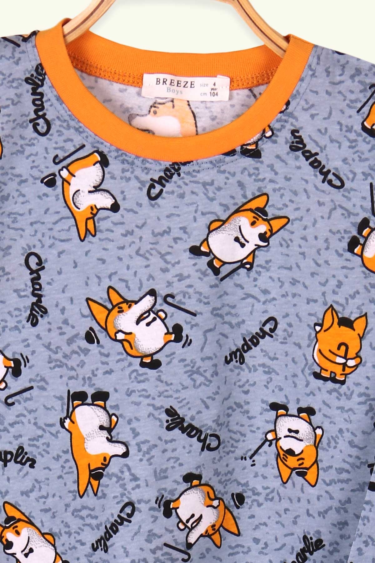 Breeze Erkek Çocuk Pijama Takımı Köpekli Bebe Mavisi (4-8 Yaş)