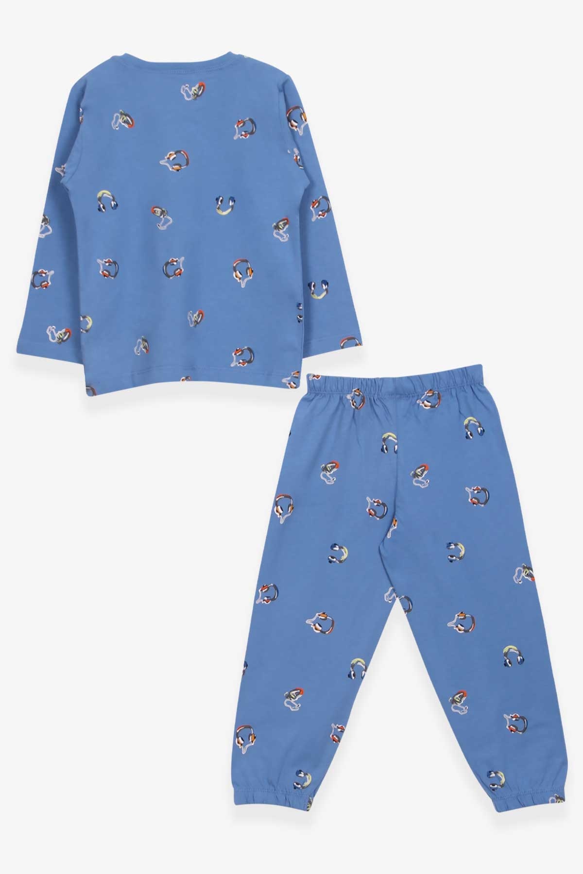 Breeze Erkek Çocuk Pijama Takımı Kulaklık Baskılı Mavi (4-8 Yaş)