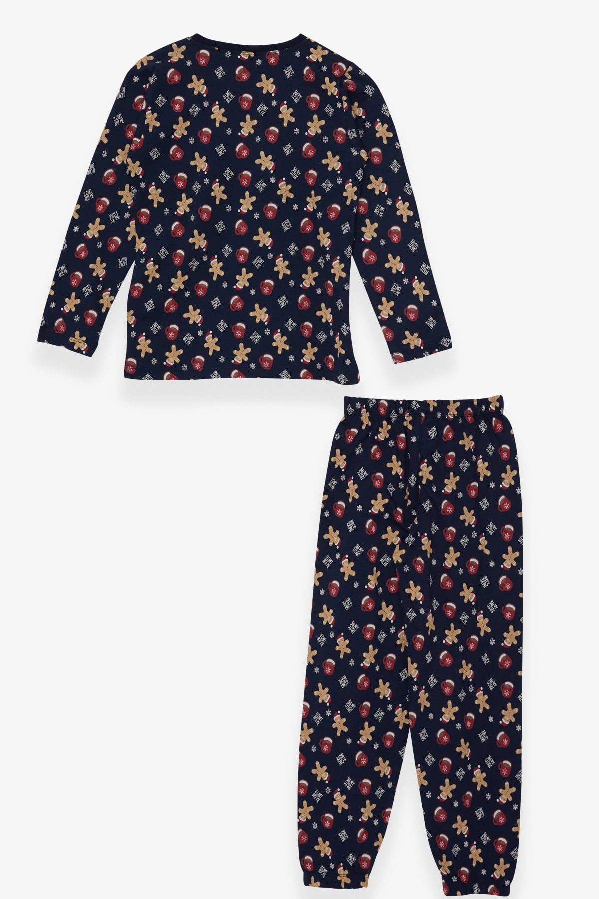 Breeze Erkek Çocuk Pijama Takımı Kurabiye Desenli Lacivert (4-8 Yaş)