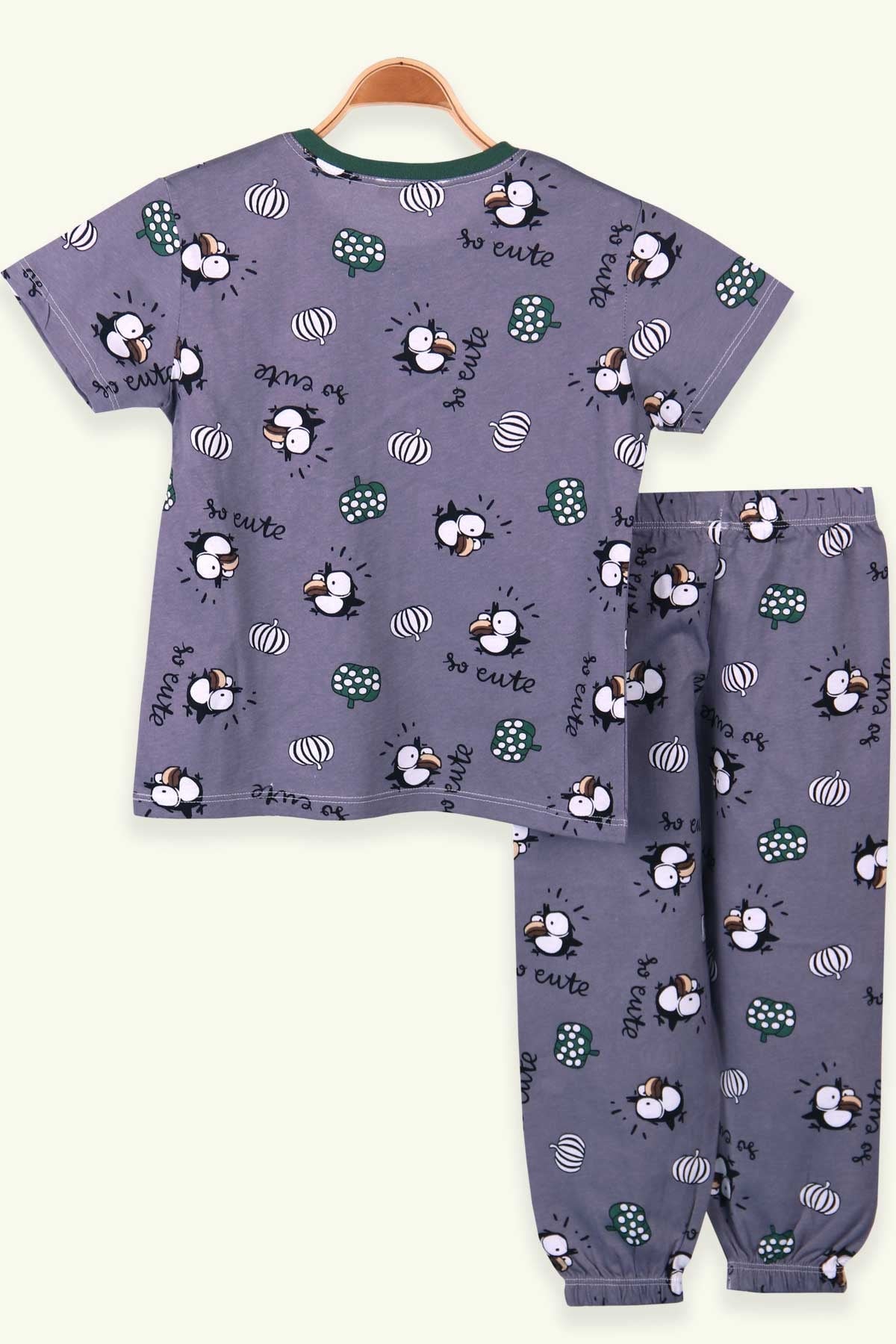 Breeze Erkek Çocuk Pijama Takımı Kuş Desenli İndigo (4-8 Yaş)