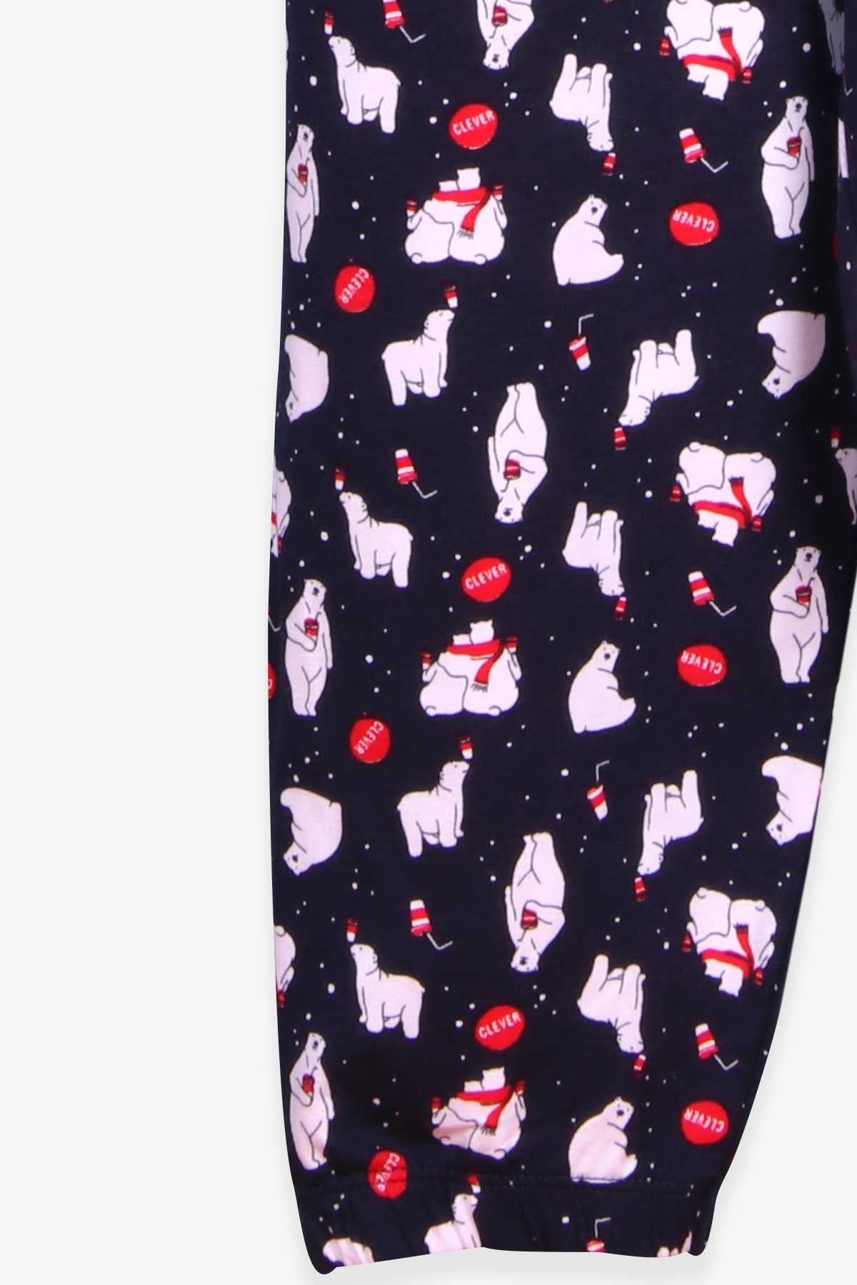 Breeze Erkek Çocuk Pijama Takımı Kutup Ayısı Desenli Lacivert (4-8 Yaş)