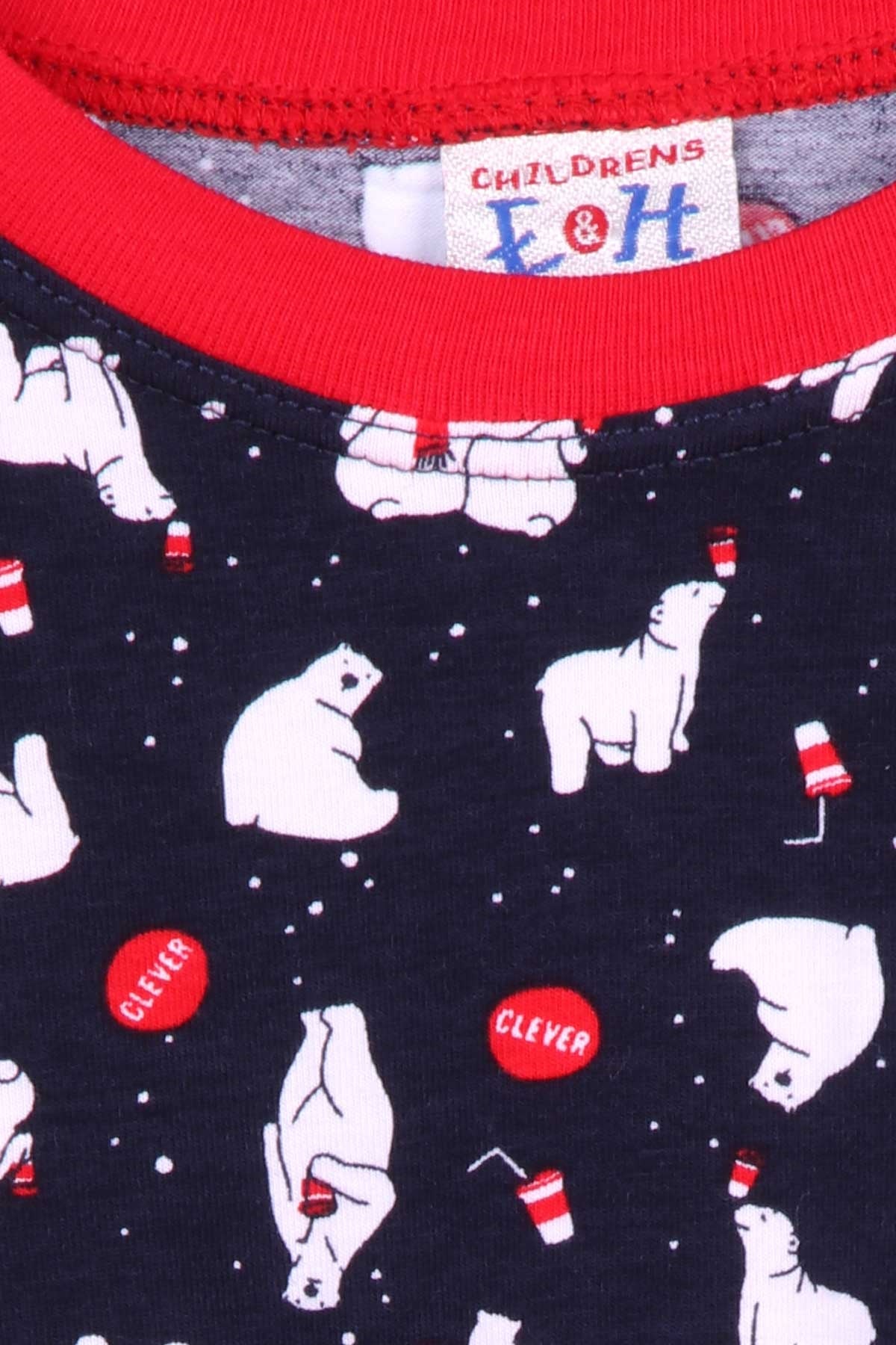 Breeze Erkek Çocuk Pijama Takımı Kutup Ayısı Desenli Lacivert (4-8 Yaş)