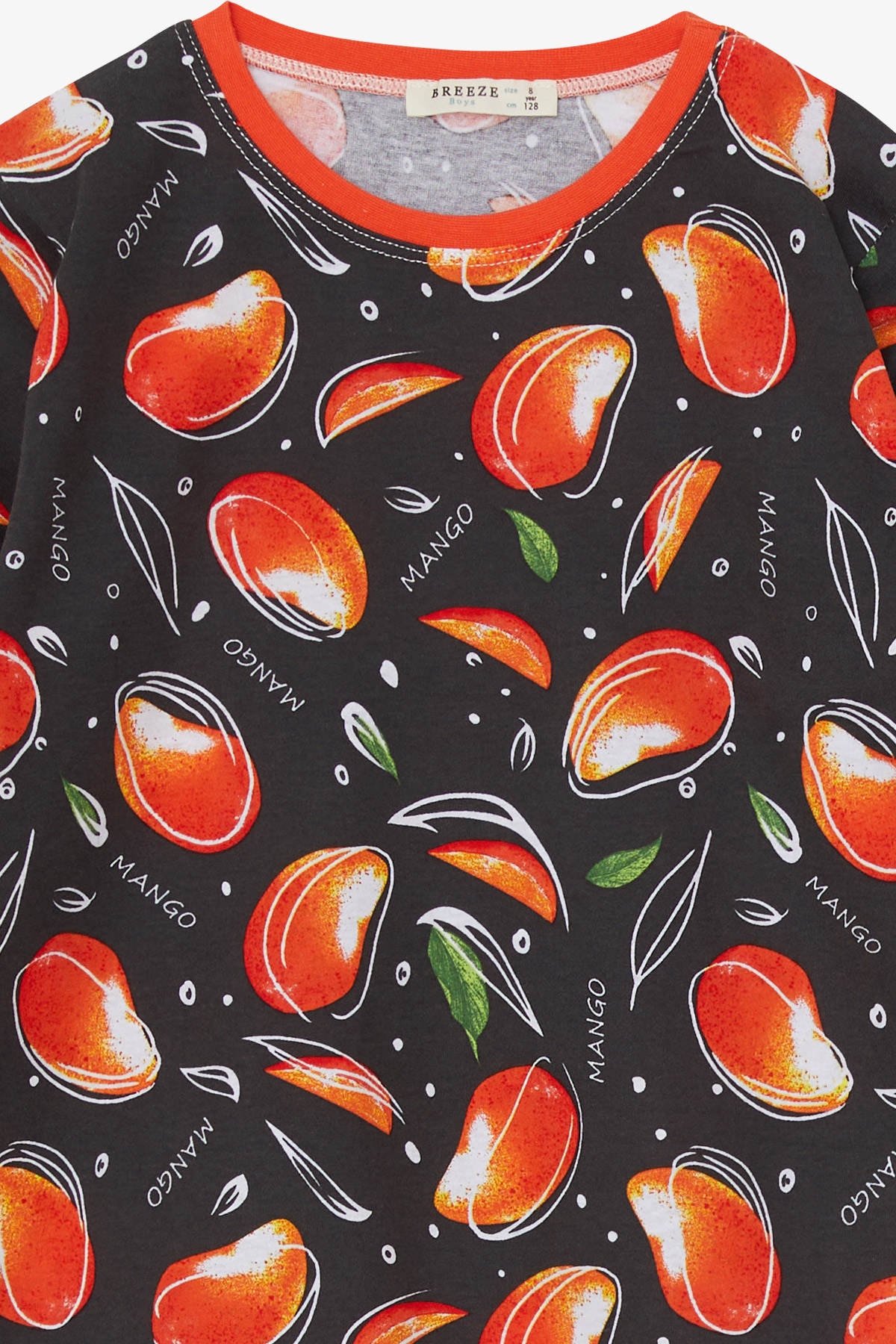 Breeze Erkek Çocuk Pijama Takımı Mango Desenli Füme (4-8 Yaş)