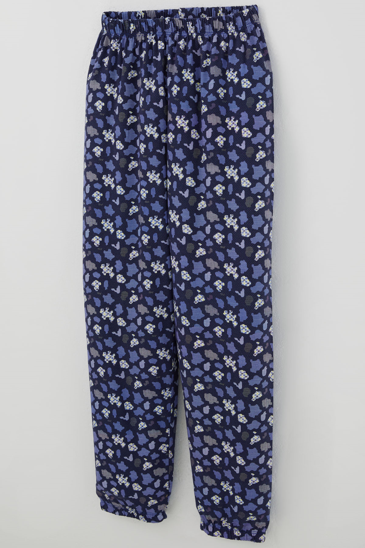 Breeze Erkek Çocuk Pijama Takımı Modern Kare & Kamuflaj Desenli Morcivert (4-8 Yaş)