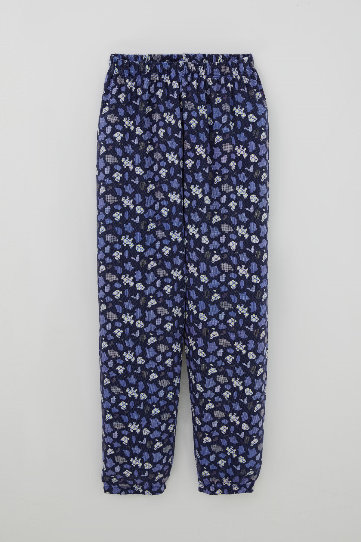Breeze Erkek Çocuk Pijama Takımı Modern Kare & Kamuflaj Desenli Morcivert (4-8 Yaş)