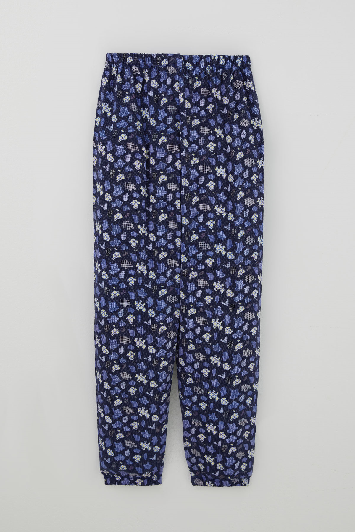 Breeze Erkek Çocuk Pijama Takımı Modern Kare & Kamuflaj Desenli Morcivert (4-8 Yaş)