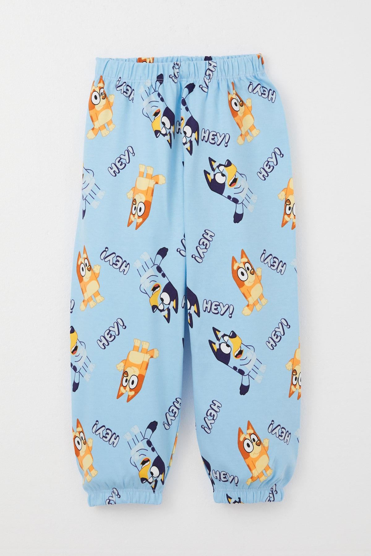 Breeze Erkek Çocuk Pijama Takımı Mutlu Köpekçikler Desenli Açık Mavi (1-3 Yaş)