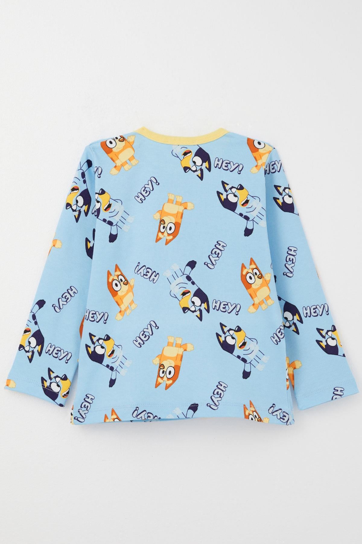 Breeze Erkek Çocuk Pijama Takımı Mutlu Köpekçikler Desenli Açık Mavi (1-3 Yaş)
