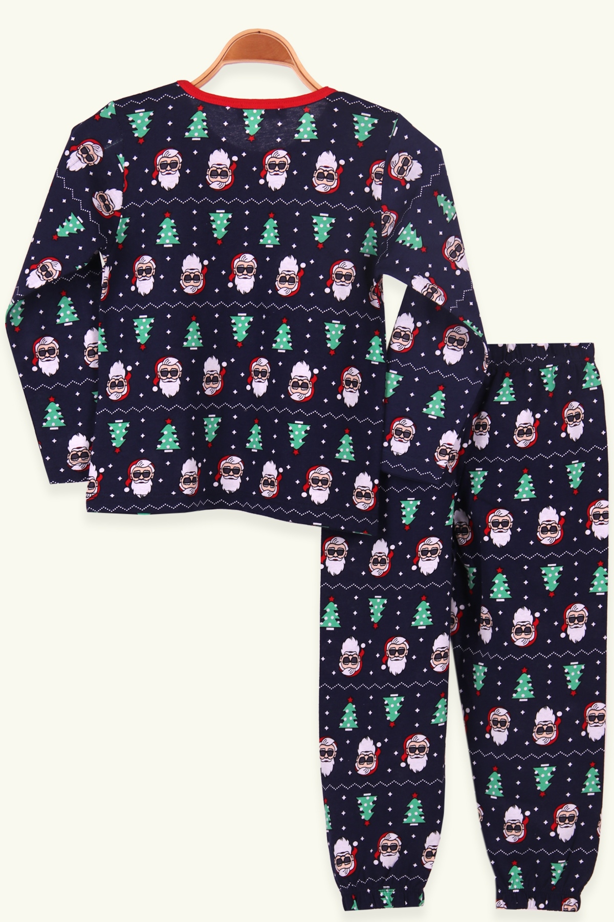 Breeze Erkek Çocuk Pijama Takımı Noel Baba Desenli Lacivert (4-8 Yaş)