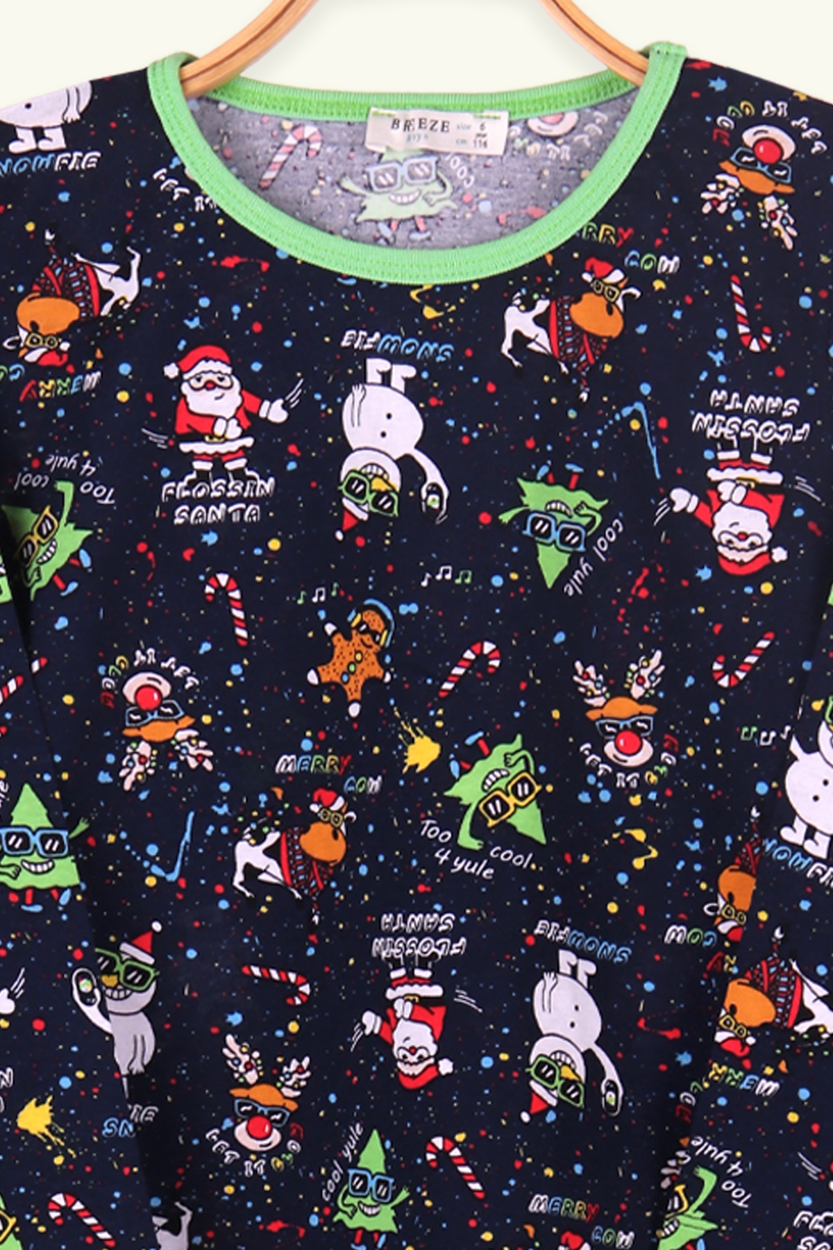 Breeze Erkek Çocuk Pijama Takımı Noel Temalı Lacivert (6-10 Yaş)