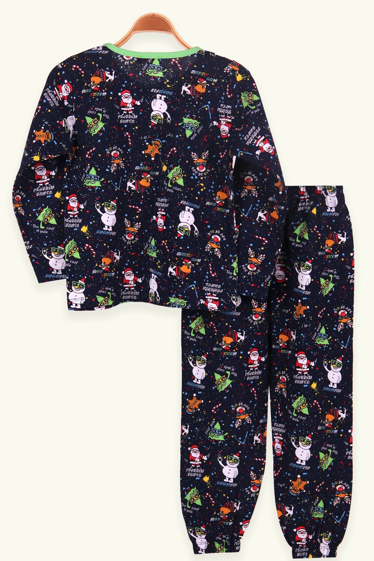 Breeze Erkek Çocuk Pijama Takımı Noel Temalı Lacivert (6-10 Yaş)