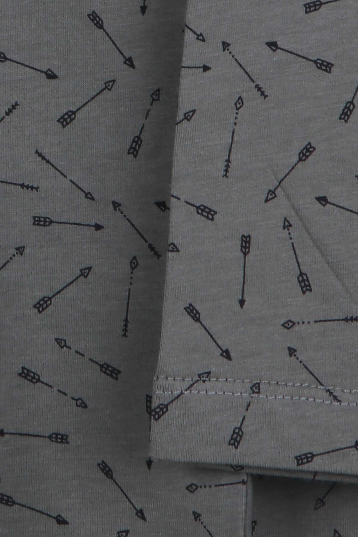 Breeze Erkek Çocuk Pijama Takımı Ok Desenli Haki Yeşil (4-8 Yaş)
