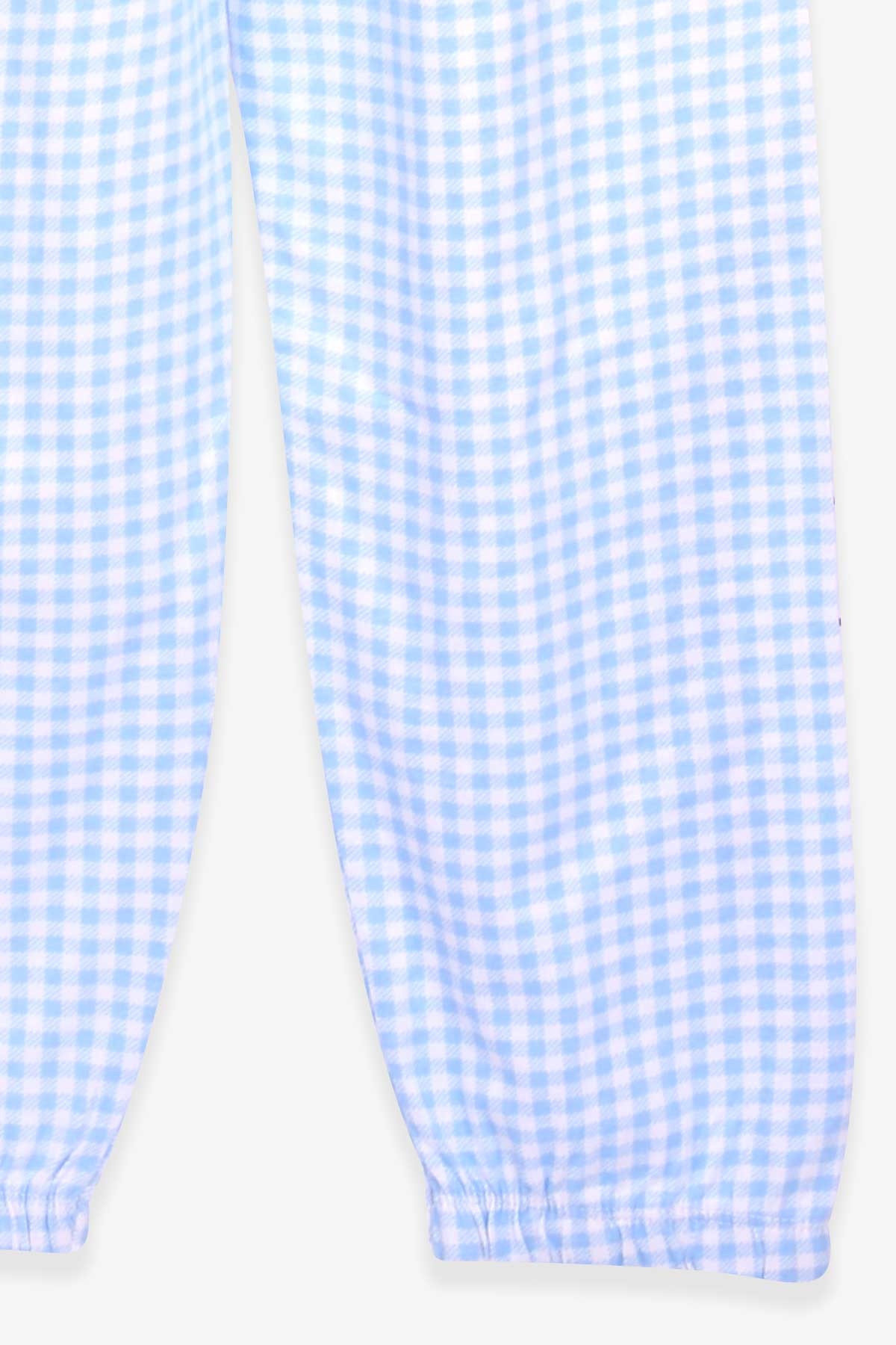 Breeze Erkek Çocuk Pijama Takımı Pötikare Desenli Bebe Mavisi (9-12 Yaş)