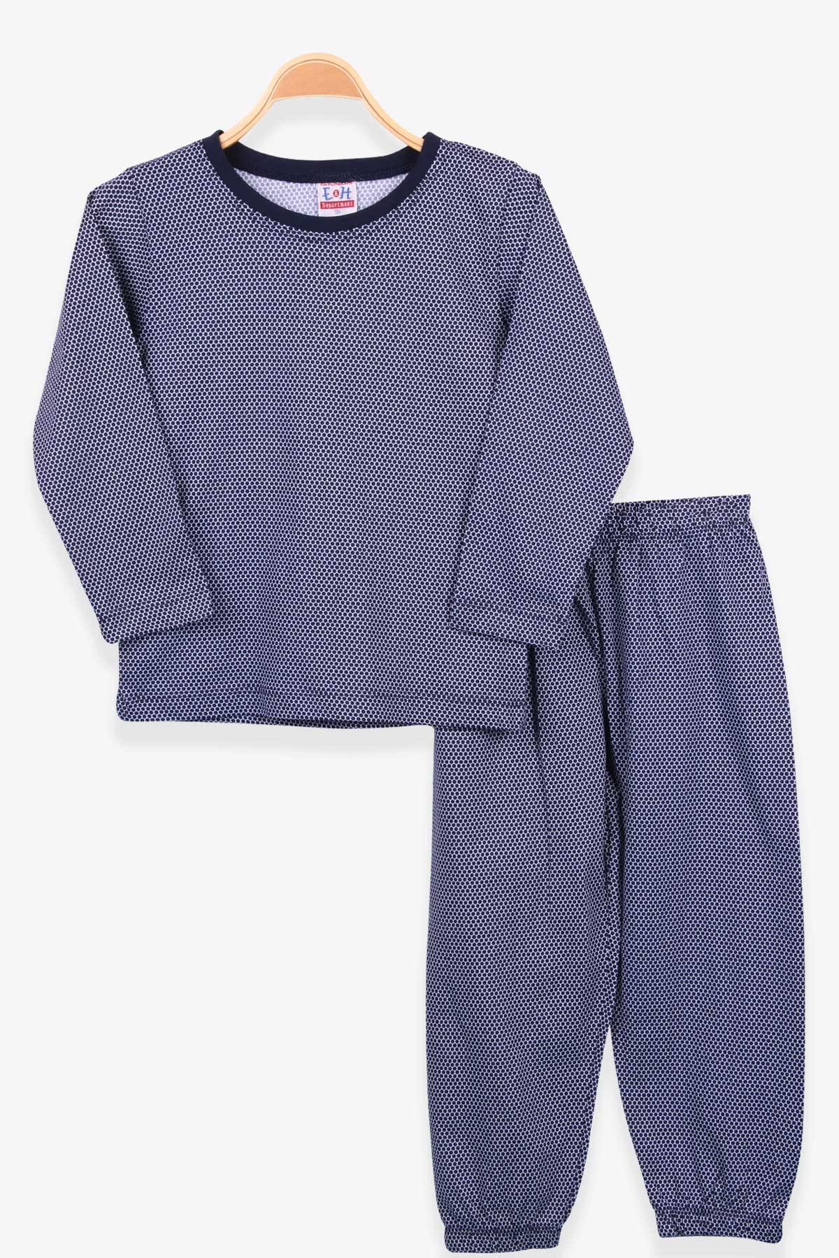 Breeze Erkek Çocuk Pijama Takımı Puantiyeli Lacivert (4-8 Yaş)