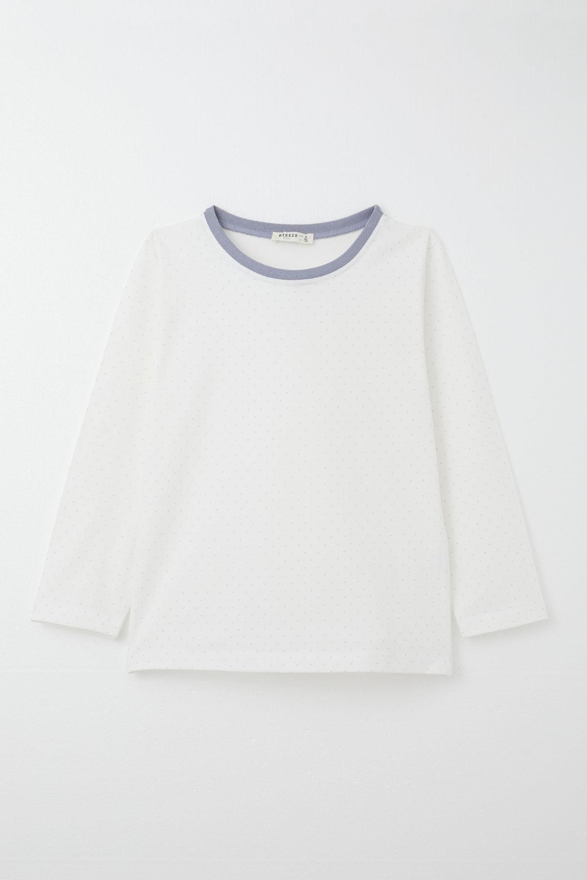 Breeze Erkek Çocuk Pijama Takımı Puantiye Desenli Ekru (4-8 Yaş)