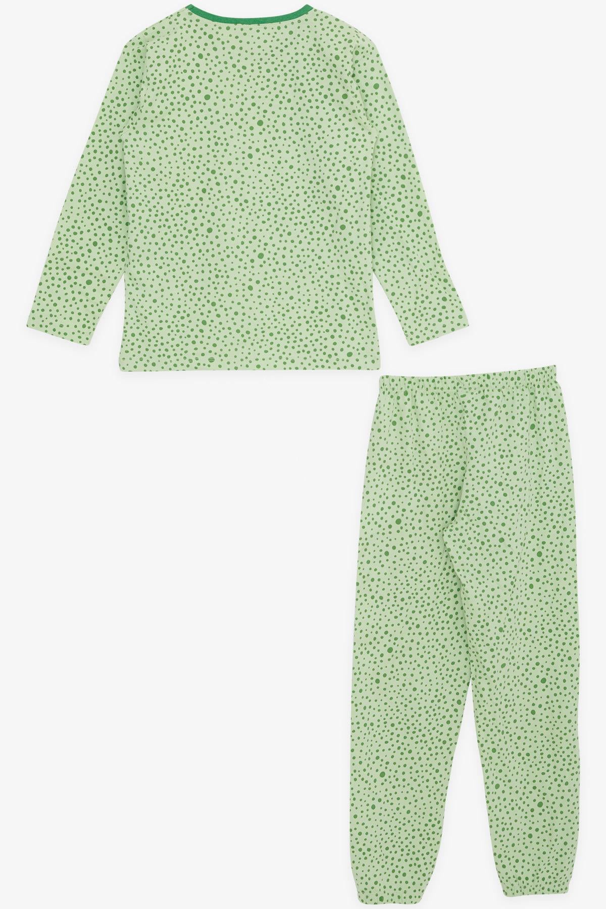 Breeze Erkek Çocuk Pijama Takımı Puantiye Desenli Fıstık Yeşili (9-12 Yaş)