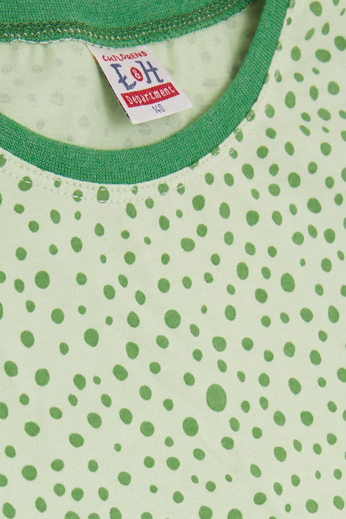 Breeze Erkek Çocuk Pijama Takımı Puantiye Desenli Fıstık Yeşili (9-12 Yaş)