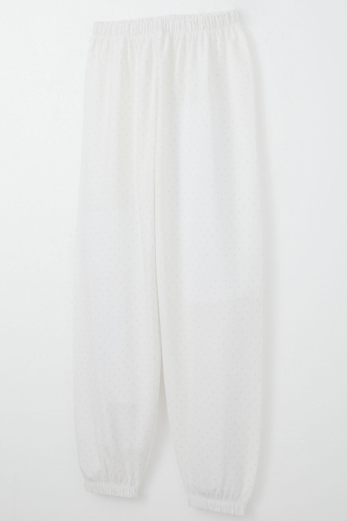 Breeze Erkek Çocuk Pijama Takımı Puantiye Desenli Ekru (4-8 Yaş)
