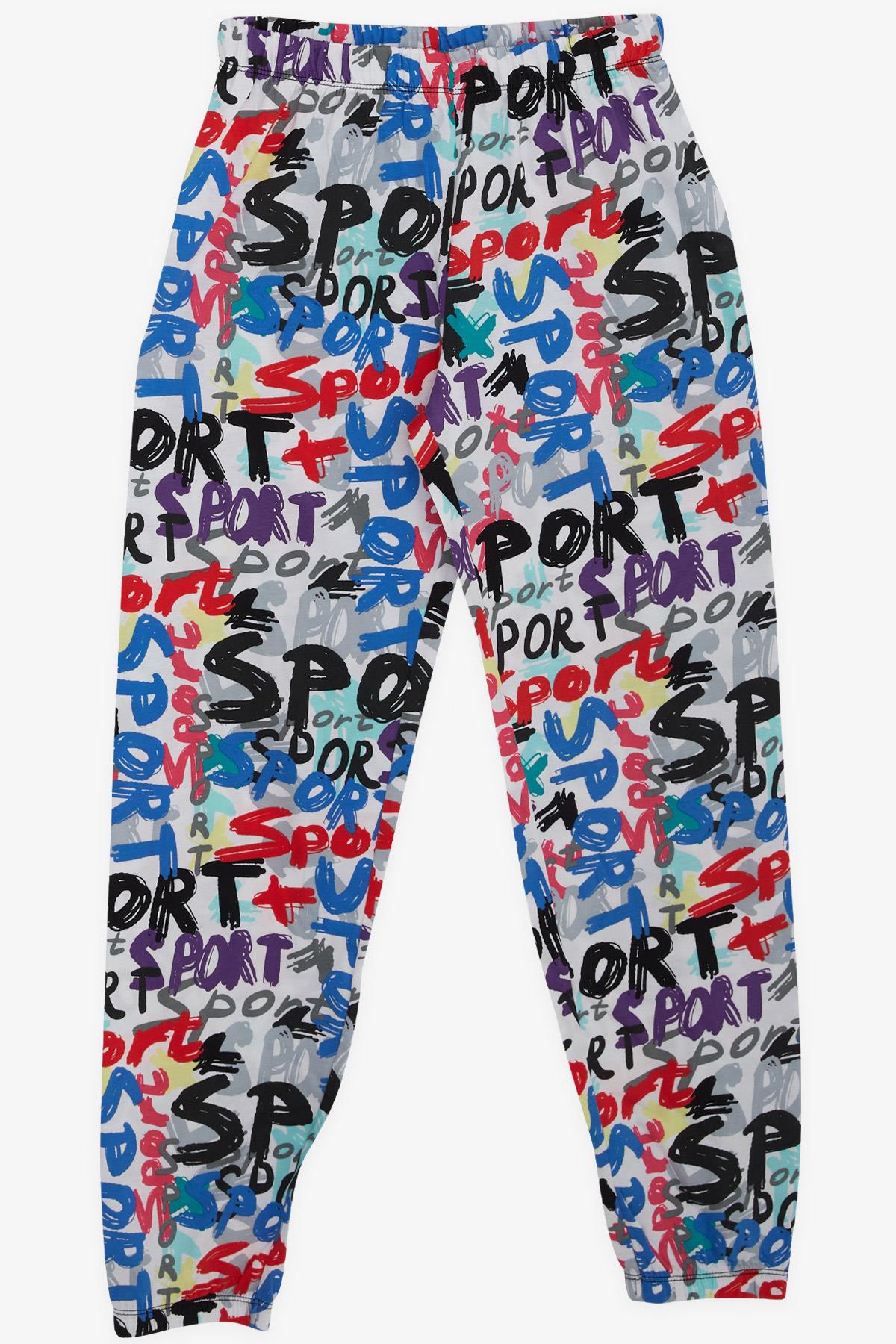 Breeze Erkek Çocuk Pijama Takımı Renkli Yazı Baskılı Karışık Renk (9-12 Yaş)