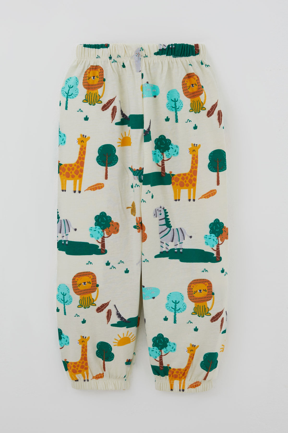 Breeze Erkek Çocuk Pijama Takımı Safari Temalı Sevimli Hayvancıklar Desenli Sarı (9 Ay-3 Yaş)