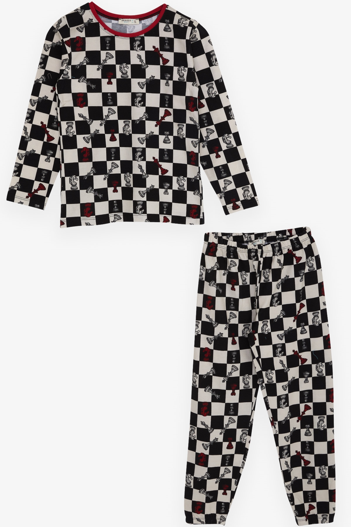 Breeze Erkek Çocuk Pijama Takımı Satranç Desenli Karışık Renk (4-8 Yaş)
