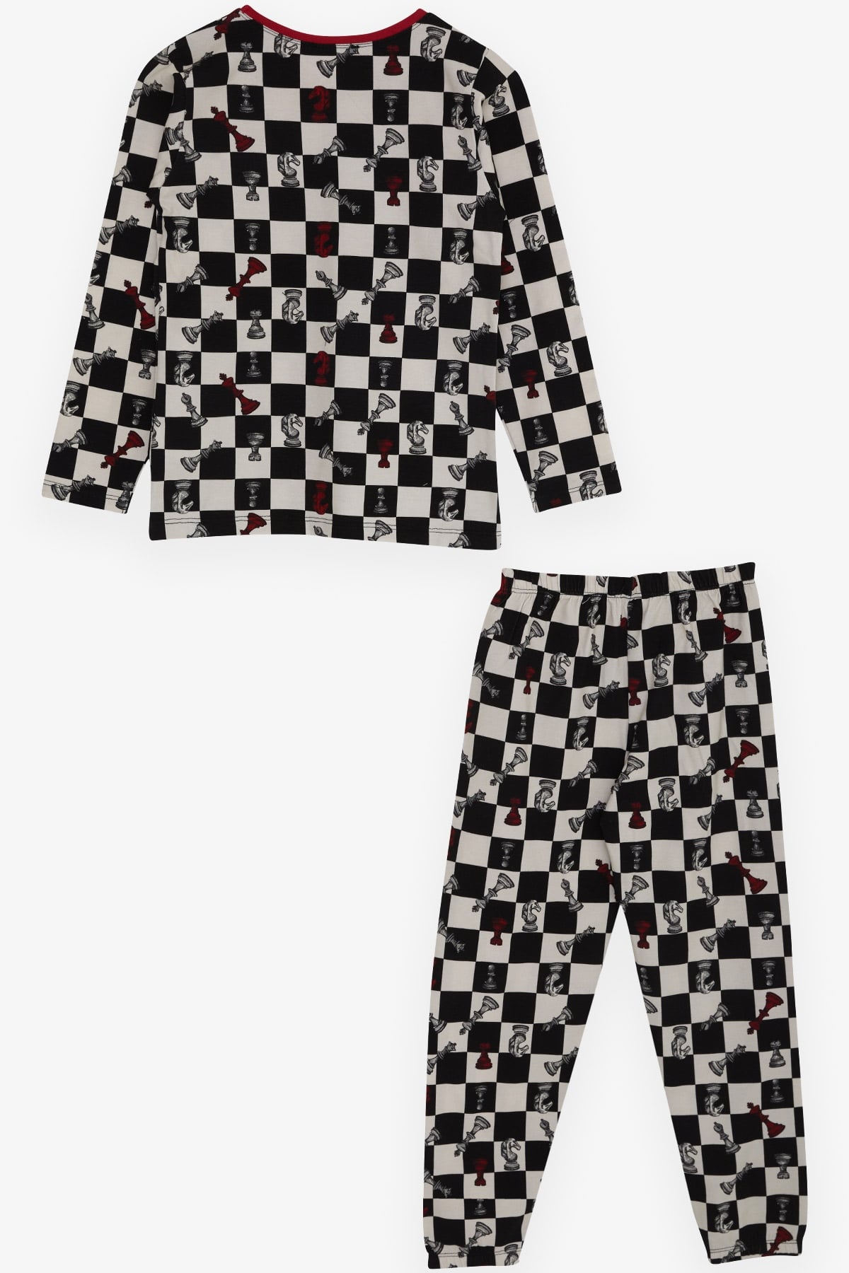 Breeze Erkek Çocuk Pijama Takımı Satranç Desenli Karışık Renk (4-8 Yaş)