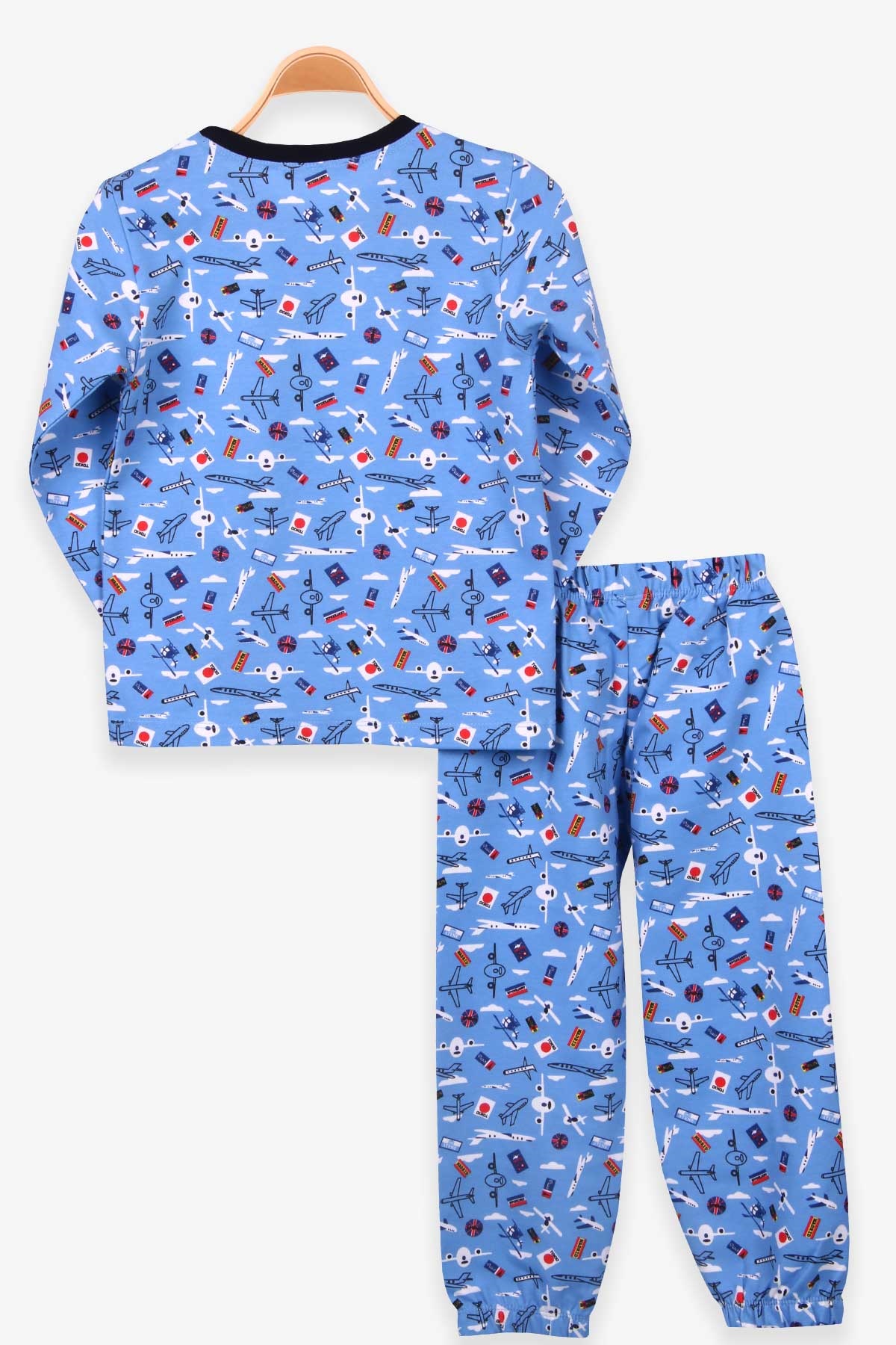 Breeze Erkek Çocuk Pijama Takımı Uçak Baskılı Mavi (4-8 Yaş)