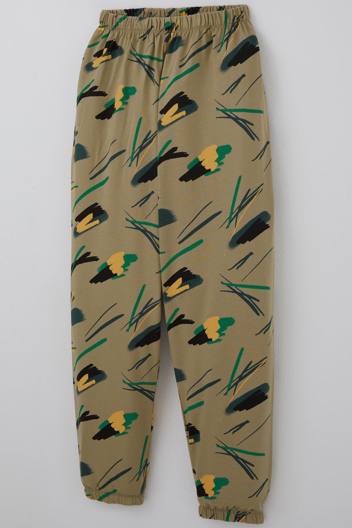 Breeze Erkek Çocuk Pijama Takımı Uykucu Fırça Haki Yeşil (4-8 Yaş)