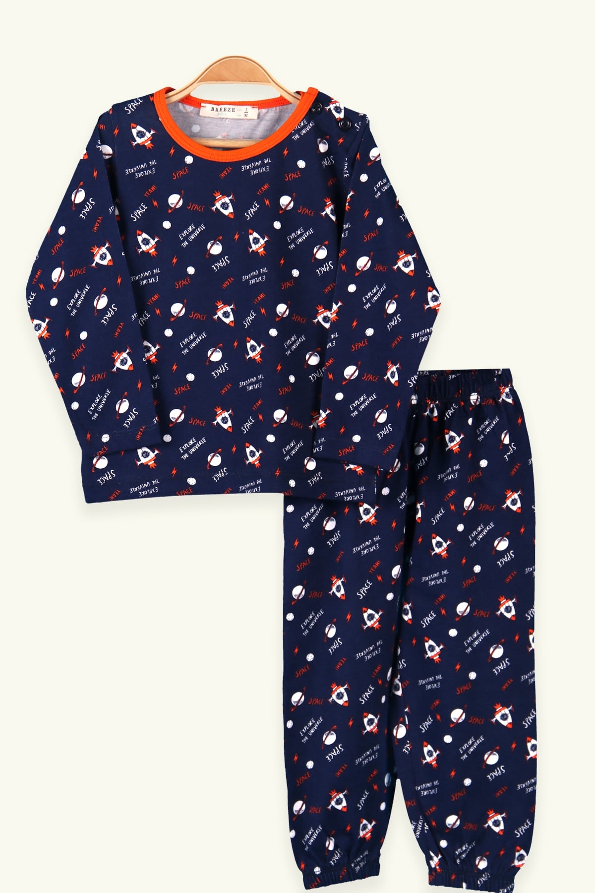 Breeze Erkek Çocuk Pijama Takımı Uzaylı Lacivert (2-6 Yaş)