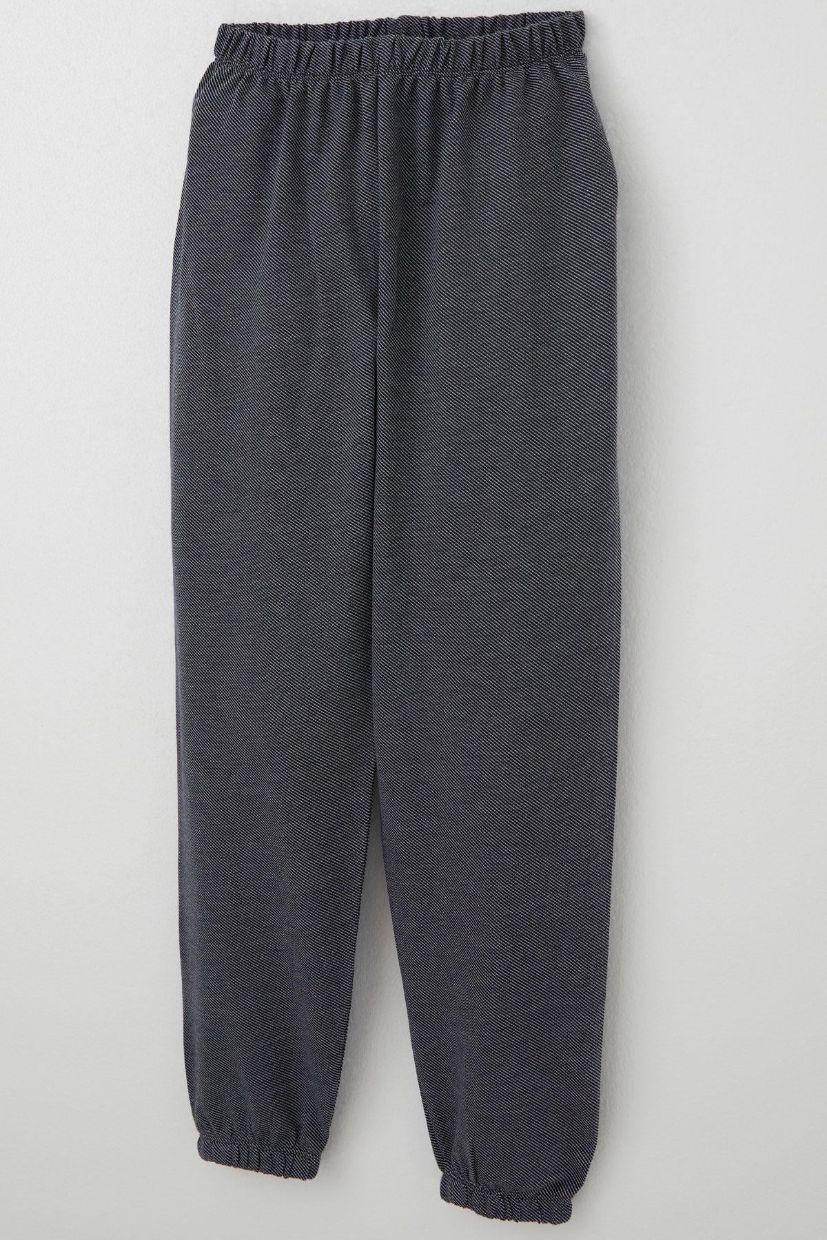 Breeze Erkek Çocuk Pijama Takımı Verev Çizgi Desenli Siyah (4-8 Yaş)