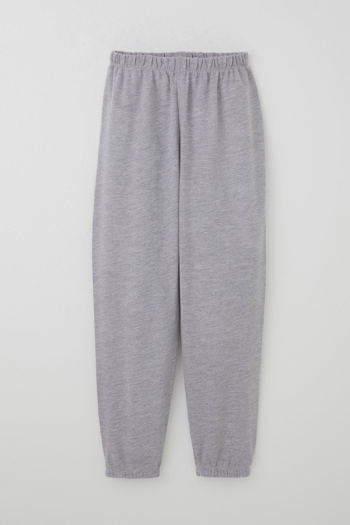 Breeze Erkek Çocuk Pijama Takımı Verev Çizgi Desenli Açık Gri (4-8 Yaş)
