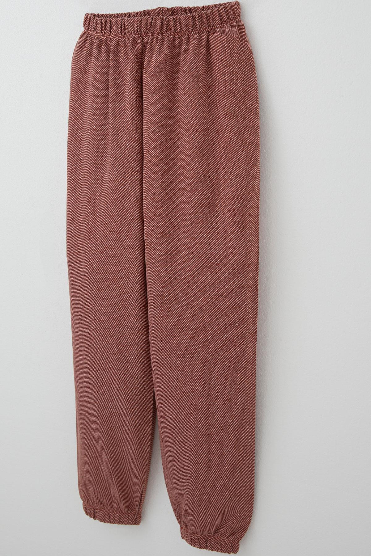 Breeze Erkek Çocuk Pijama Takımı Verev Çizgi Desenli Kiremit (4-8 Yaş)