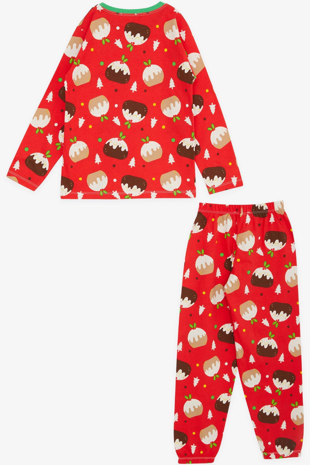Breeze Erkek Çocuk Pijama Takımı Yılbaşı Temalı Kırmızı (4-8 Yaş)