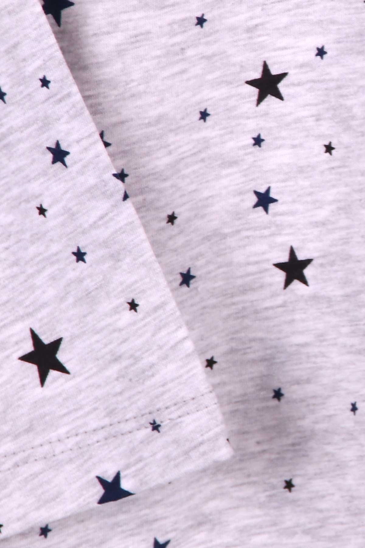 Breeze Erkek Çocuk Pijama Takımı Yıldızlı Açık Gri (4-8 Yaş)