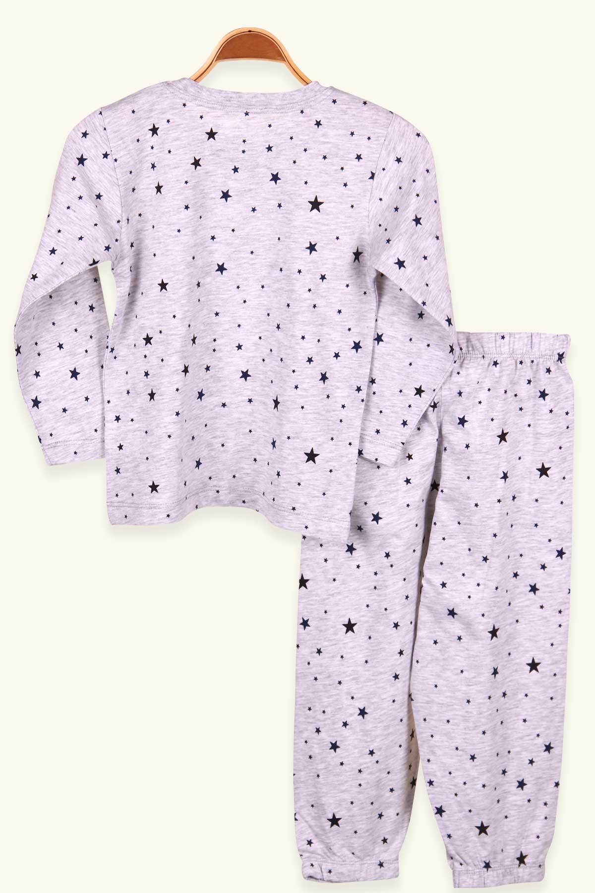 Breeze Erkek Çocuk Pijama Takımı Yıldızlı Açık Gri (4-8 Yaş)