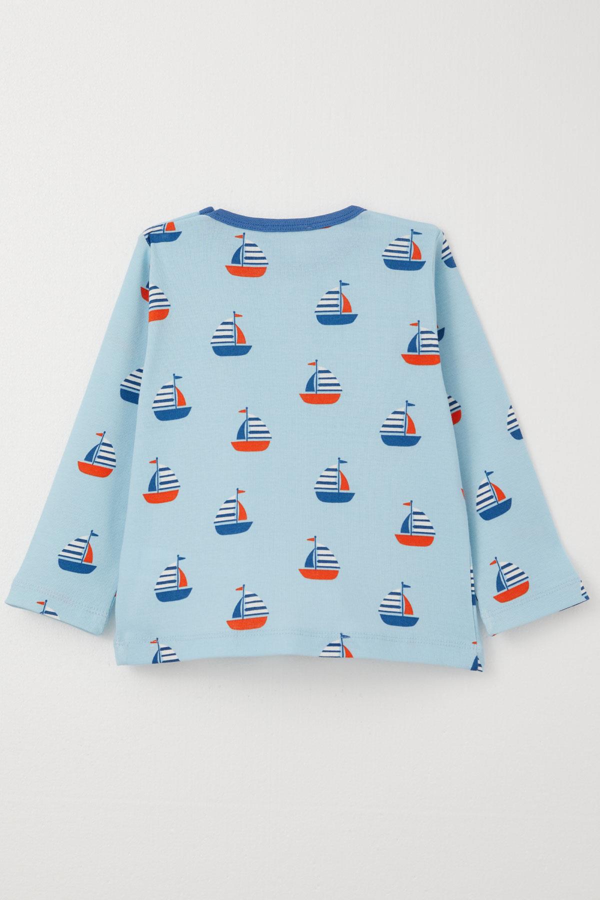 Breeze Erkek Çocuk Pijama Yelken Desenli Açık Mavi (1-3 Yaş)