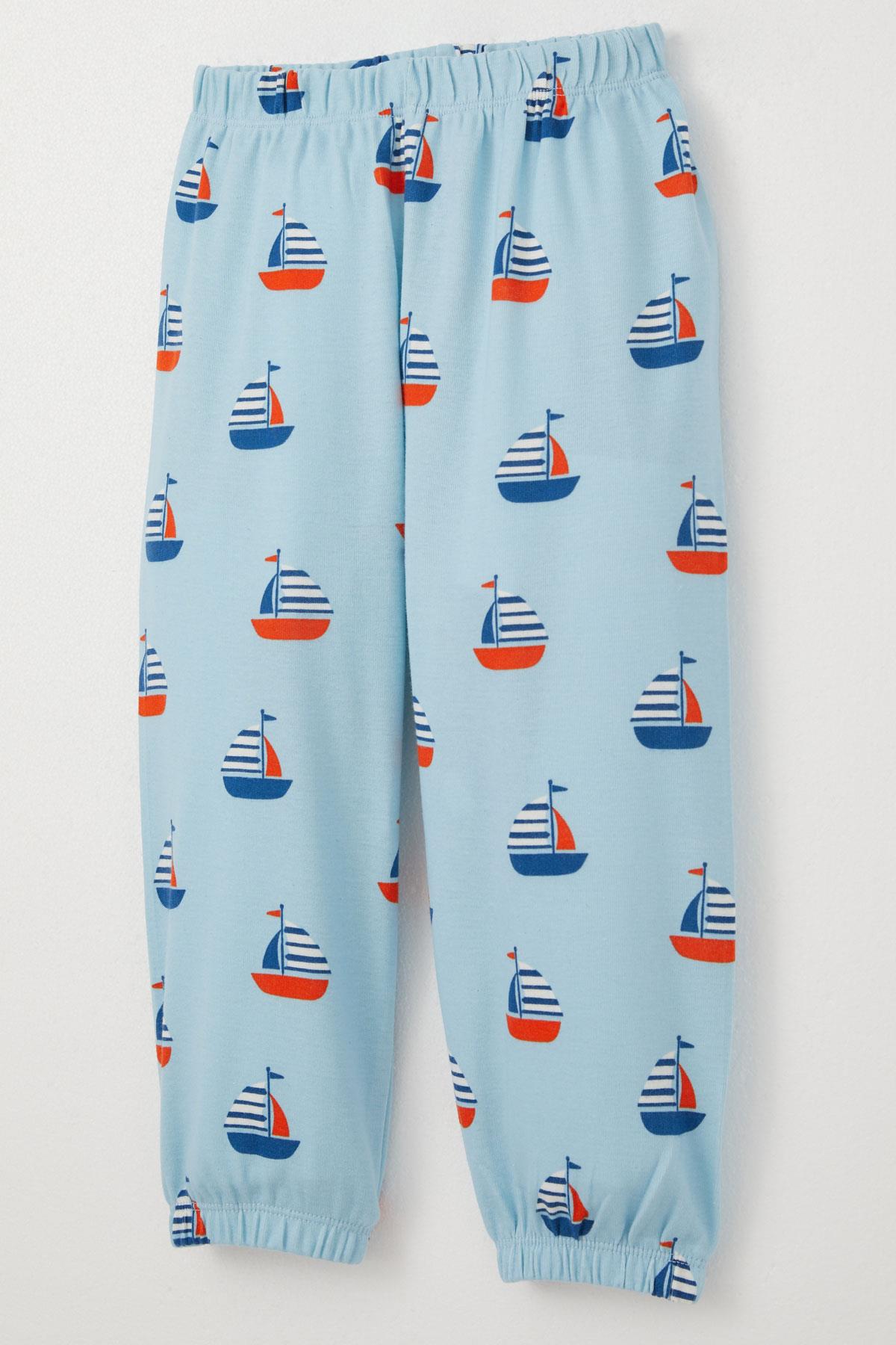 Breeze Erkek Çocuk Pijama Yelken Desenli Açık Mavi (1-3 Yaş)
