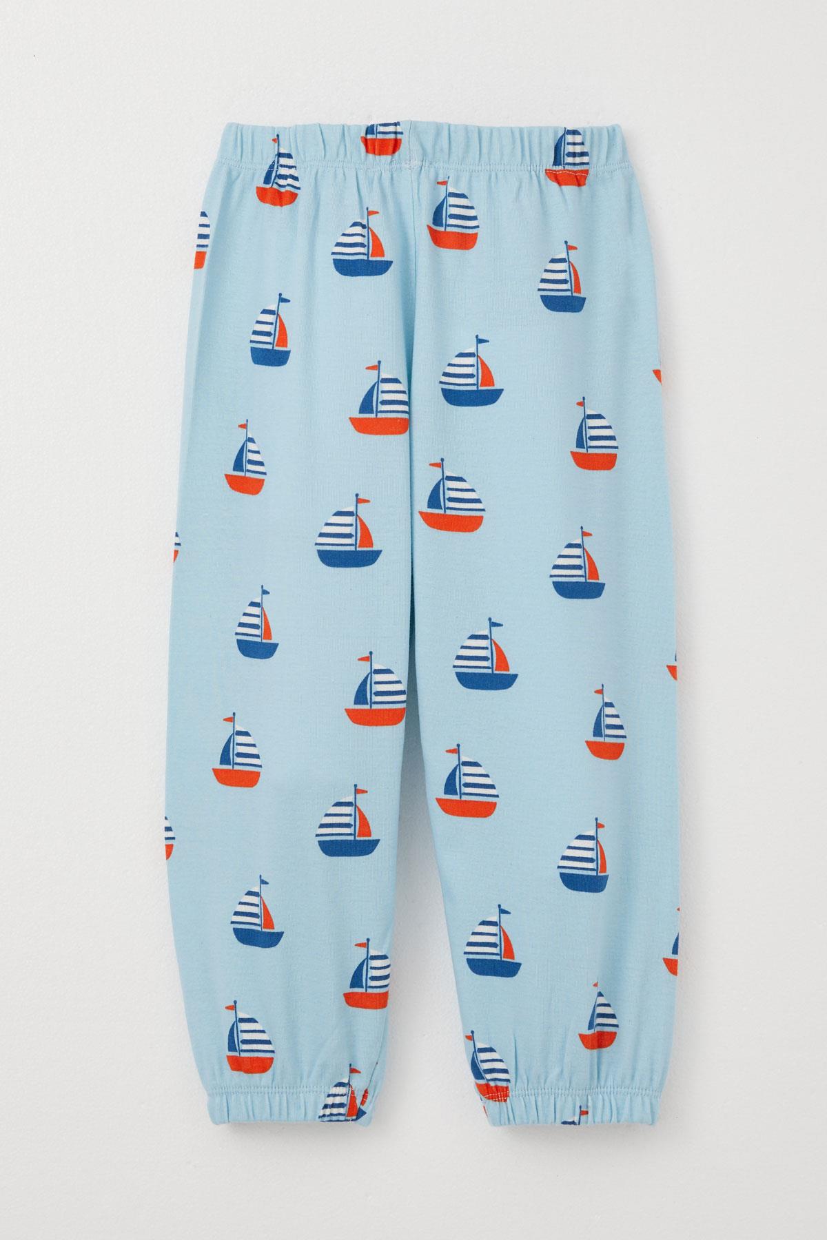 Breeze Erkek Çocuk Pijama Yelken Desenli Açık Mavi (1-3 Yaş)