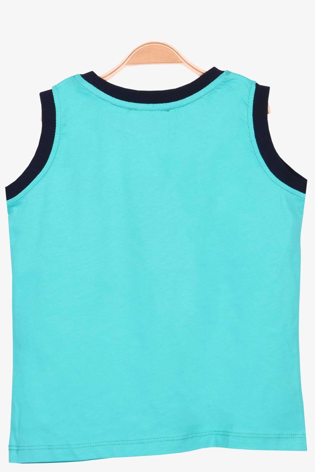 Breeze Erkek Çocuk Sıfır Kollu Tişört Baskılı Mint Yeşili (4-8 Yaş)