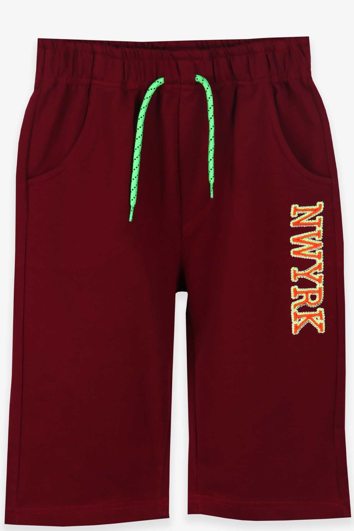 Breeze Erkek Çocuk Şort Cepli Nakışlı Bordo (10-14 Yaş)