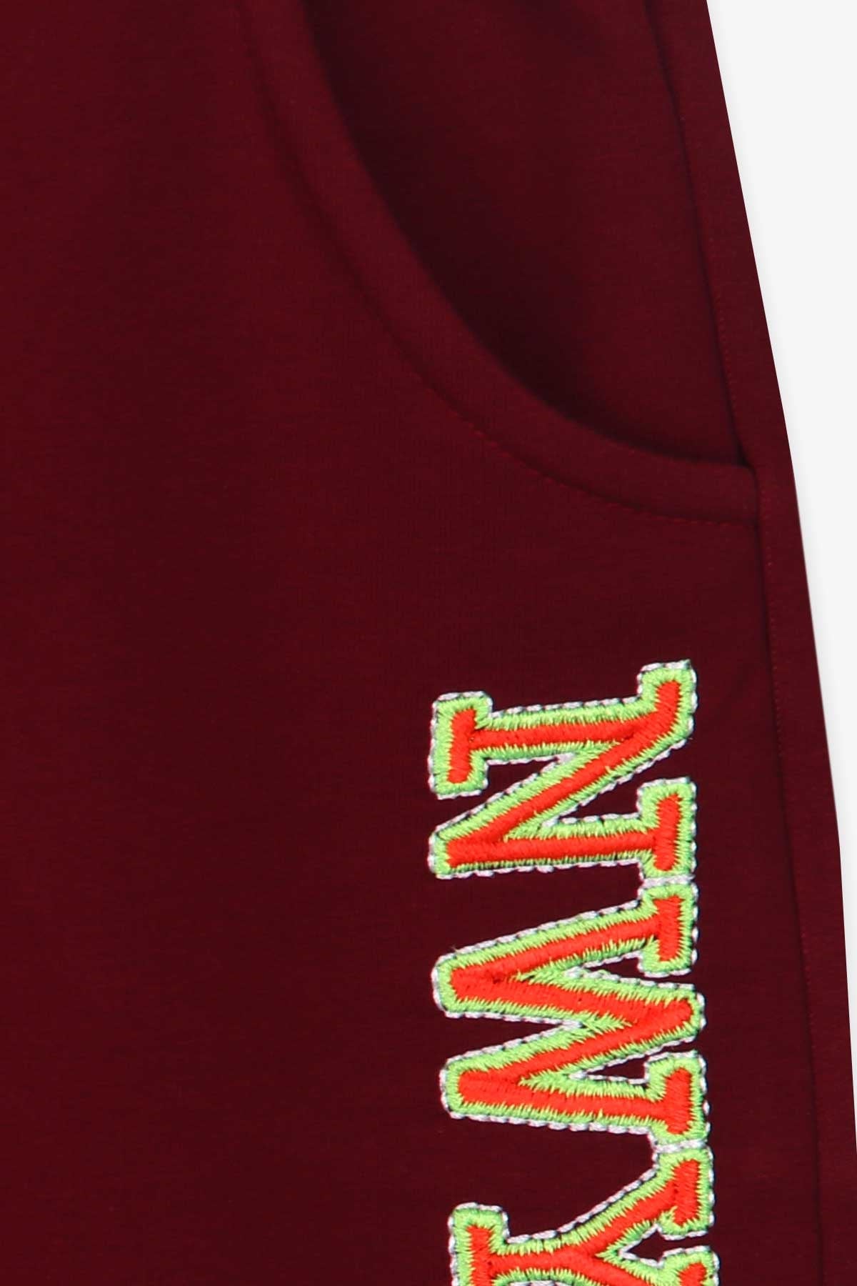 Breeze Erkek Çocuk Şort Cepli Nakışlı Bordo (10-14 Yaş)