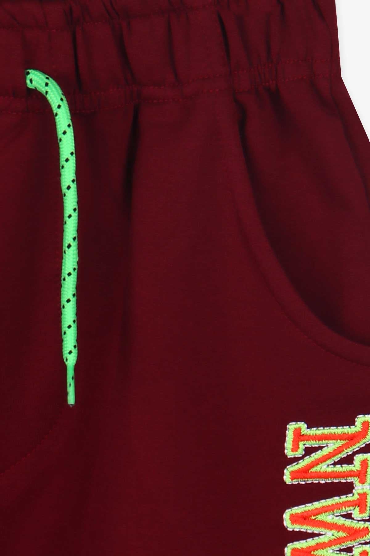 Breeze Erkek Çocuk Şort Cepli Nakışlı Bordo (10-14 Yaş)