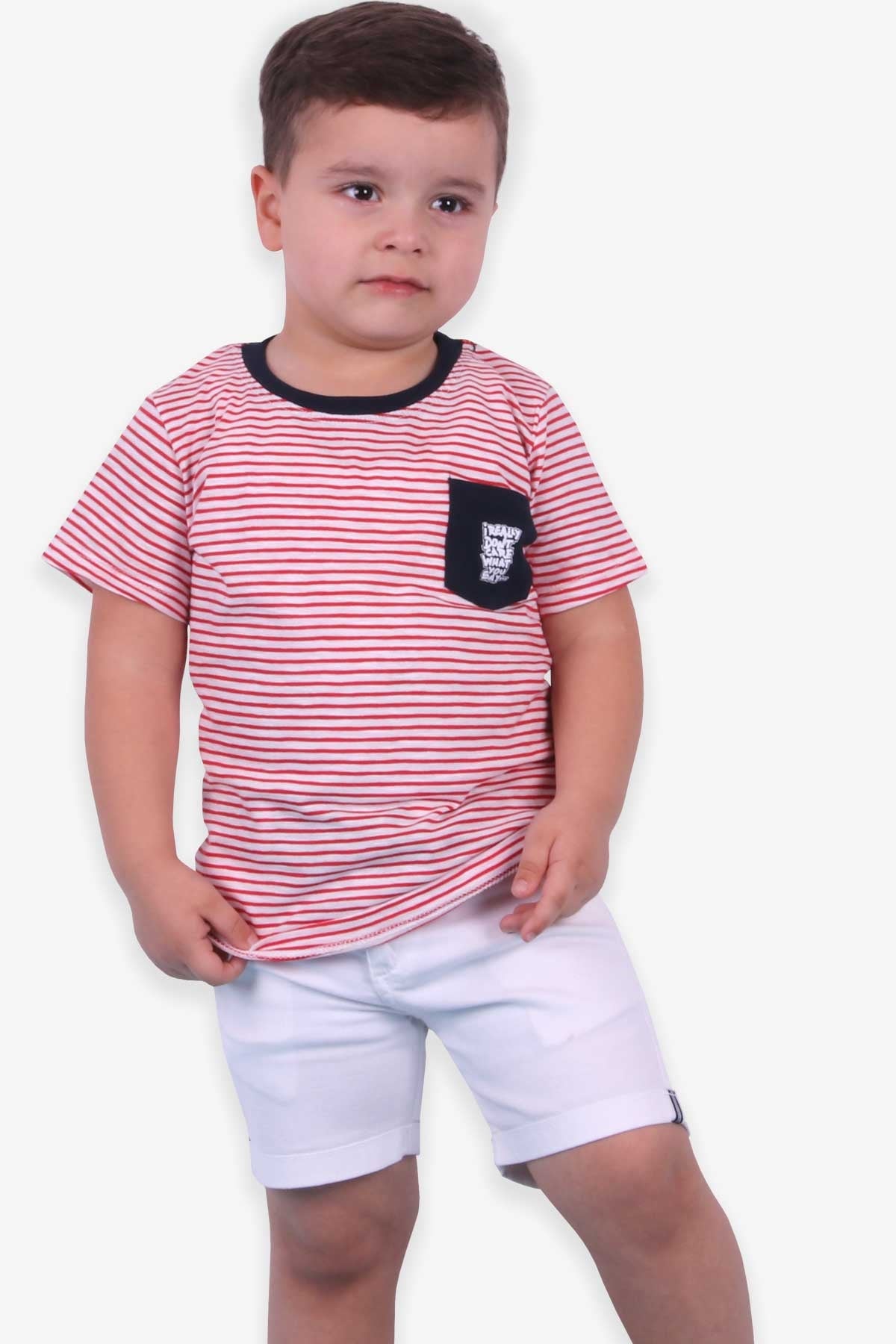 Breeze Erkek Çocuk Şort Kemerli Cepli Ekru (4-8 Yaş)