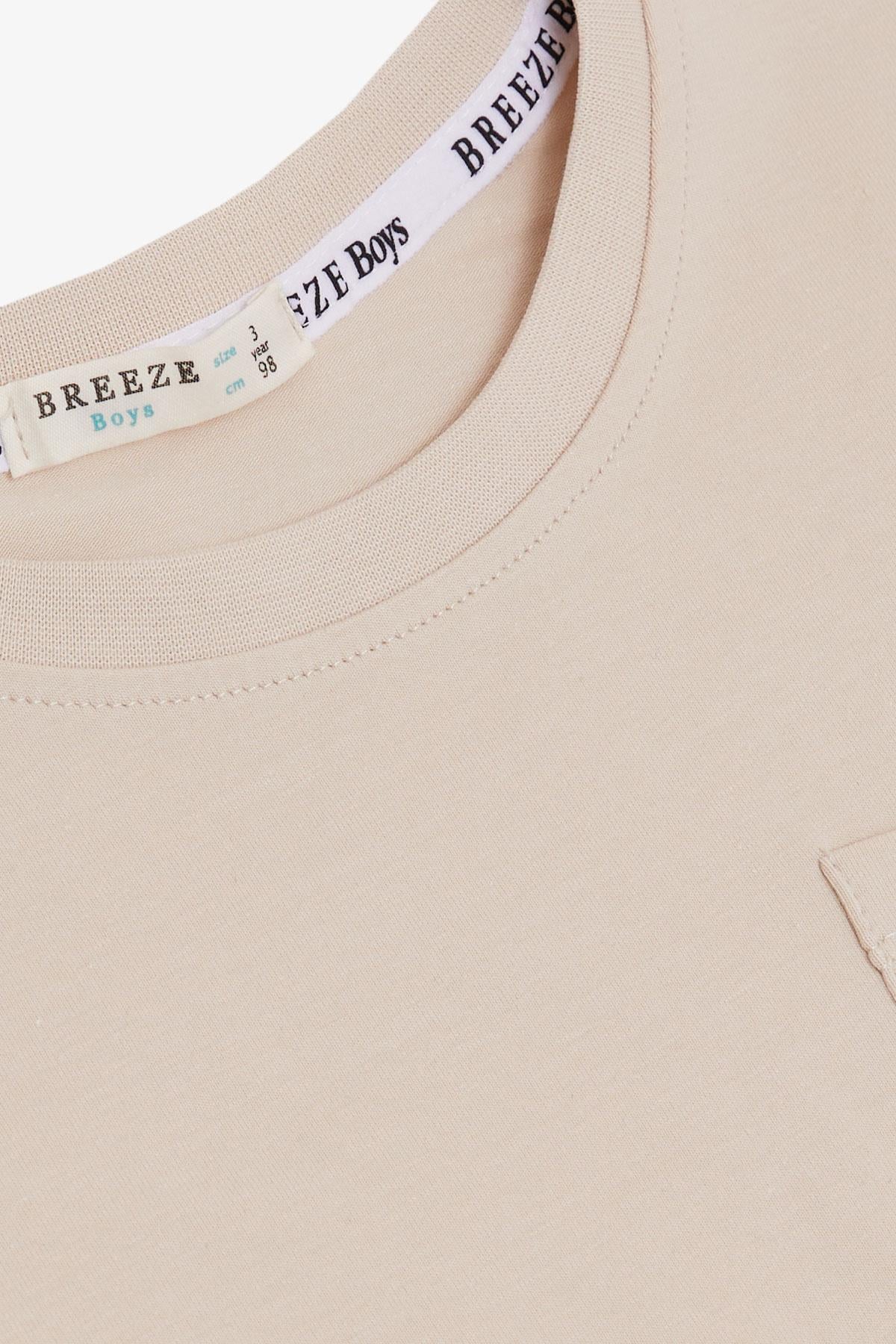 Breeze Erkek Çocuk Şort Takım Cepli Bej (3-7 Yaş)
