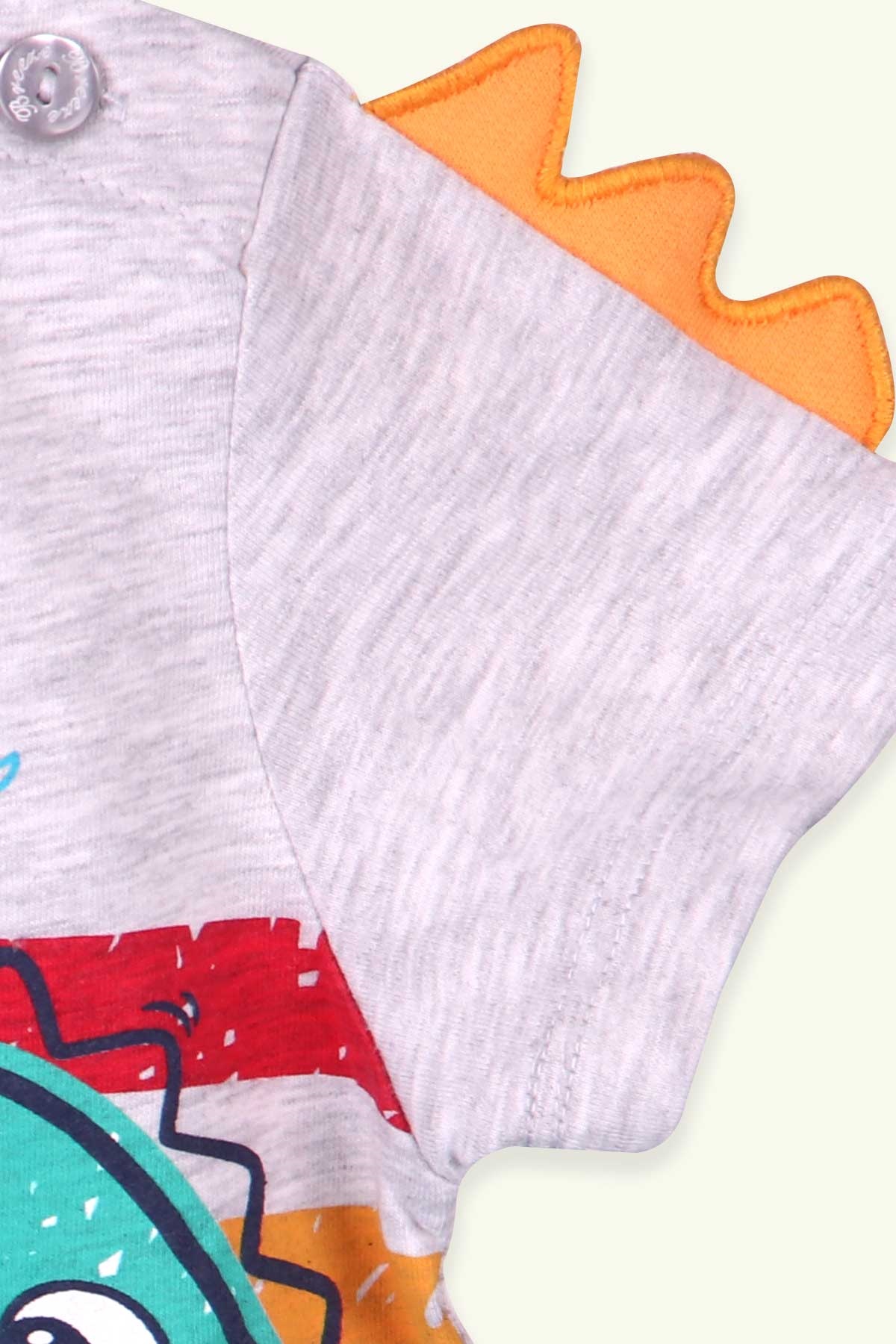 Breeze Erkek Çocuk Şort Takım Dinozor Baskılı Gri Melanj (1.5-5 Yaş)