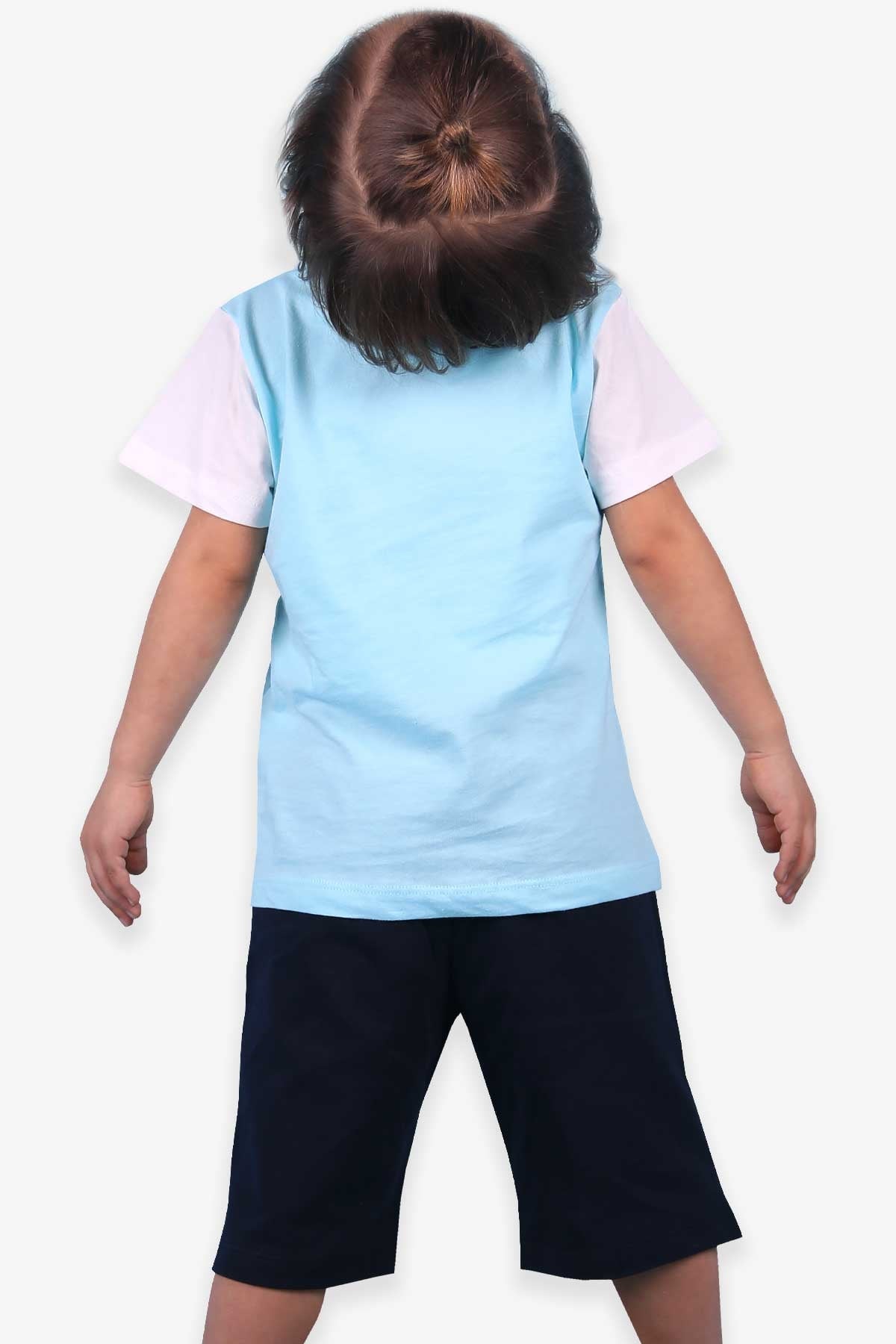 Breeze Erkek Çocuk Şort Takım Kaplan Baskı Turkuaz (1-4 Yaş)
