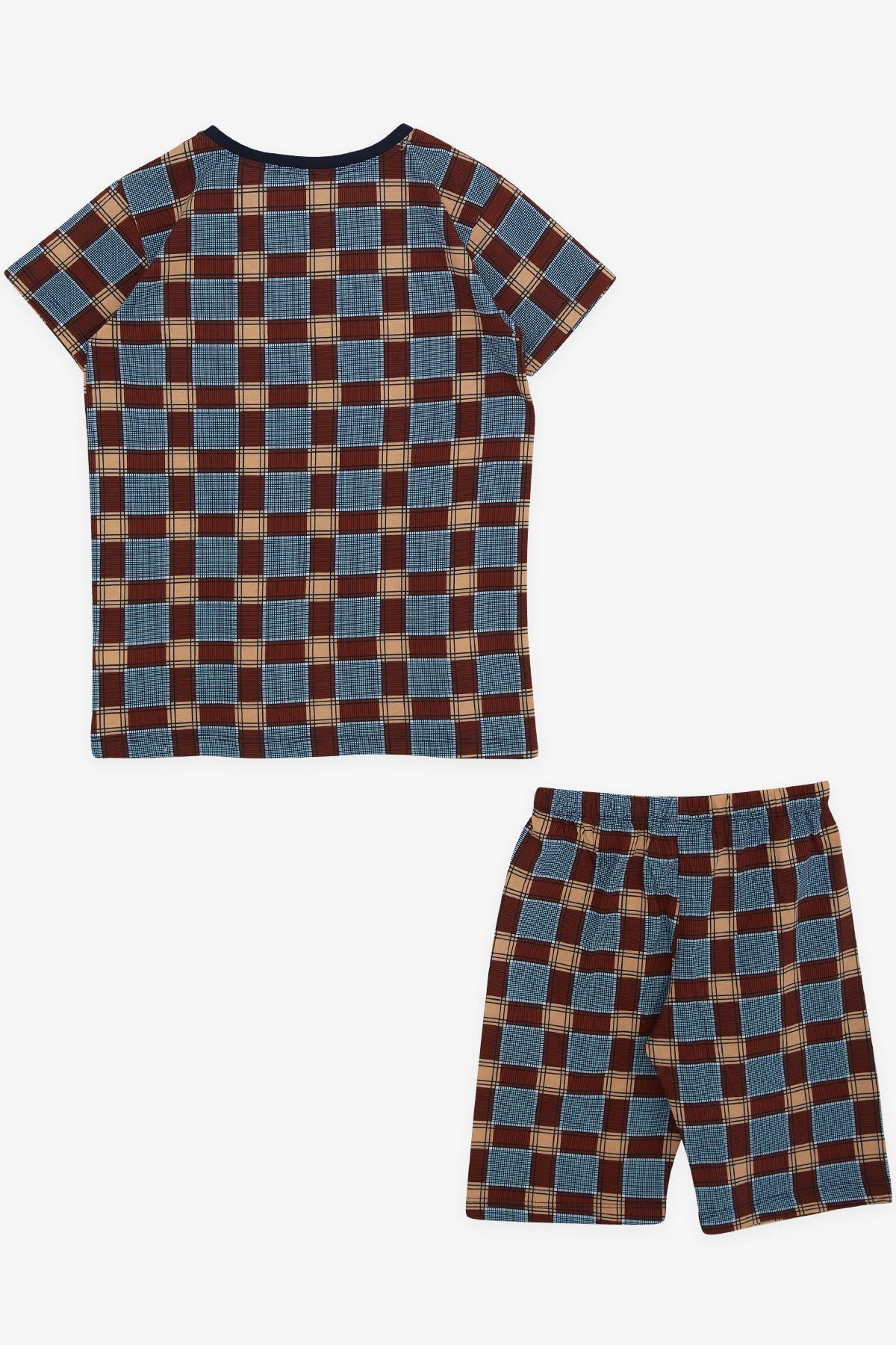Breeze Erkek Çocuk Şortlu Pijama Takımı Ekose Desenli Karışık Renk (10-14 Yaş)