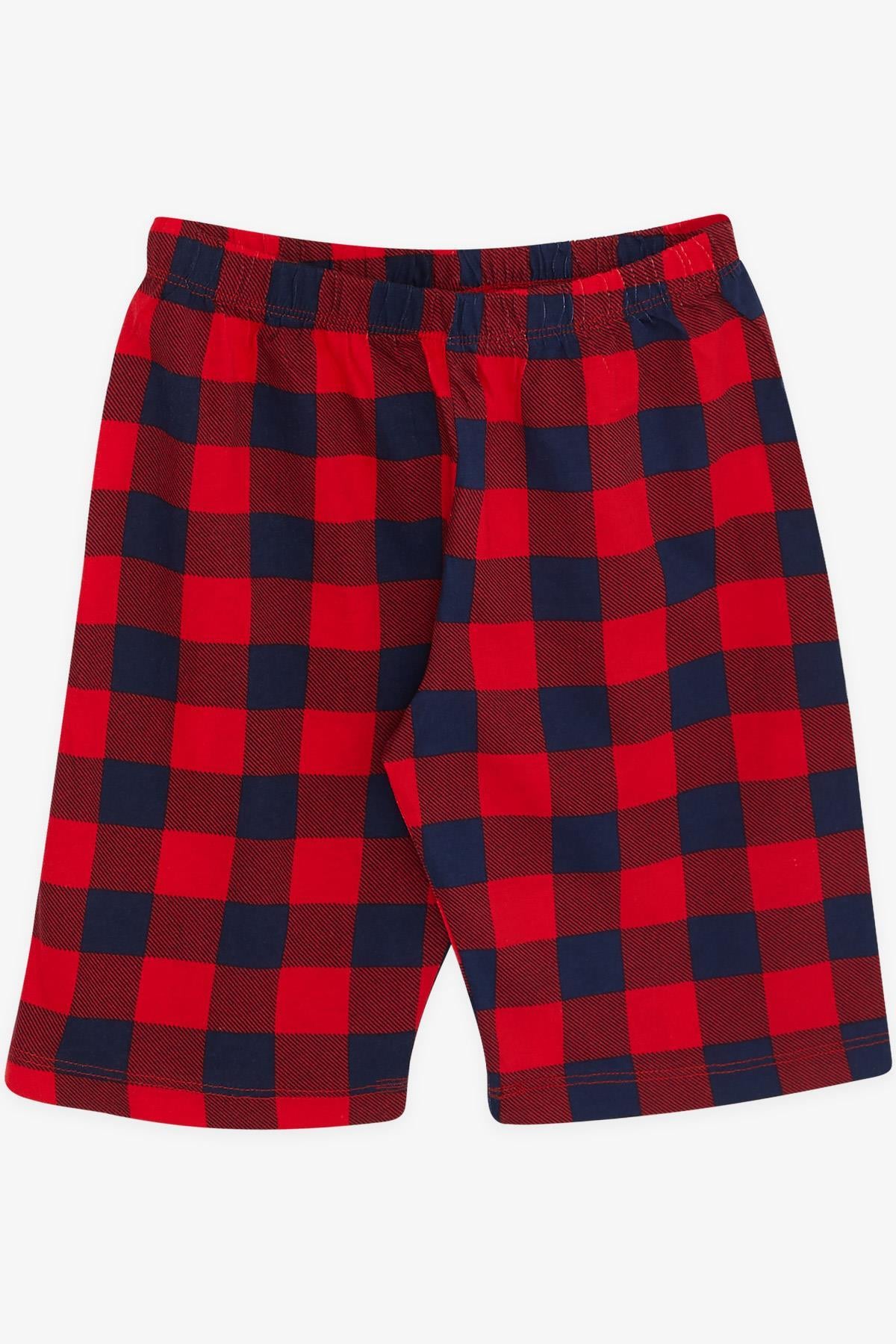 Breeze Erkek Çocuk Şortlu Pijama Takımı Yazı Desenli Kırmızı (10-14 Yaş)
